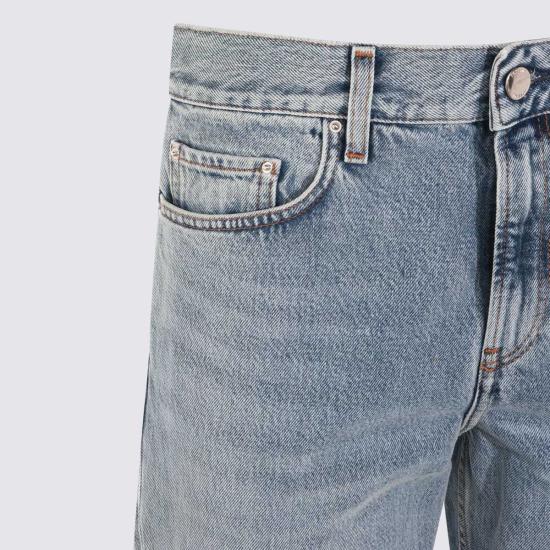  토템 데님 팬츠 라이트 블루 코튼 로우 스트레이트 데님 진 트루 빈티지 - TOTEME