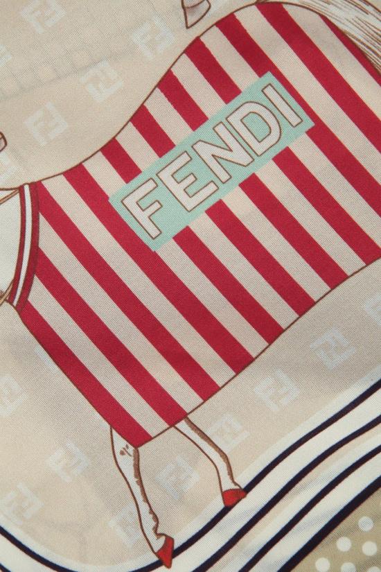  [키즈] 펜디 넥워머/머플러/스카프 키즈  카발리 올 오브 오버 풀라드 스카프 베이지 멀티컬러 - FENDI