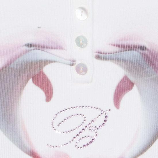  블루마린 민소매 티셔츠 코튼 탱크탑 내추럴 화이트 - BLUMARINE