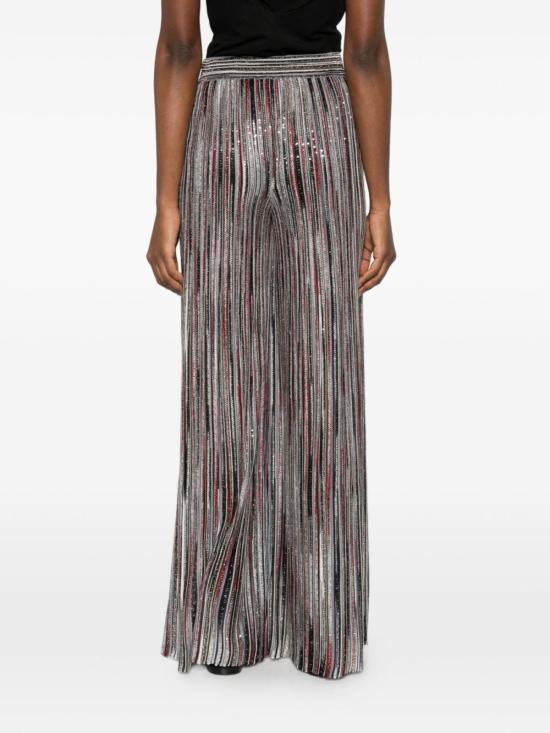  미소니 스트레이트 팬츠 미쏘니 스트라이프 와이드 팬츠 브라운 - MISSONI