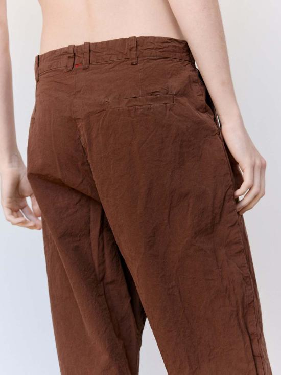  케이시 케이시 스트레이트 팬츠 브라운 페이퍼 코튼 밀리 히로시 - CASEY CASEY