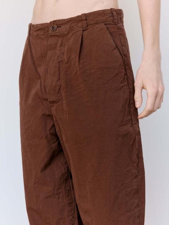  케이시 케이시 스트레이트 팬츠 브라운 페이퍼 코튼 밀리 히로시 - CASEY CASEY