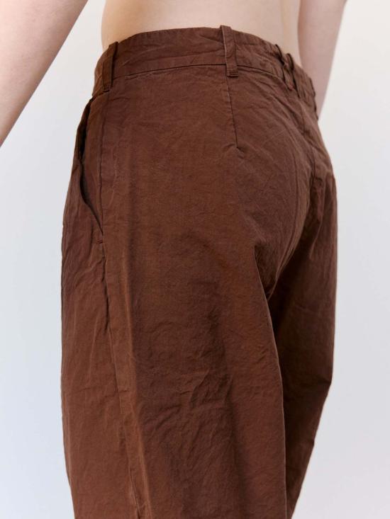  케이시 케이시 스트레이트 팬츠 브라운 페이퍼 코튼 밀리 히로시 - CASEY CASEY