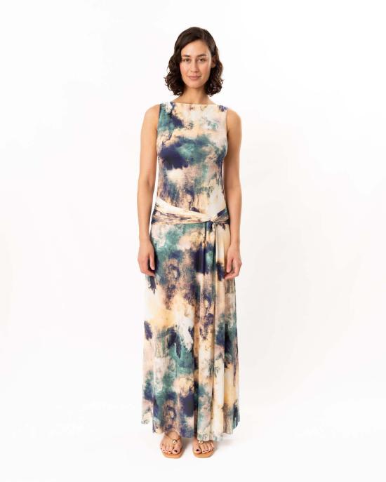  미사 로스엔젤레스 롱 원피스 Misa Los Angeles Safira 드레스 추상 - MISA LOS ANGELES