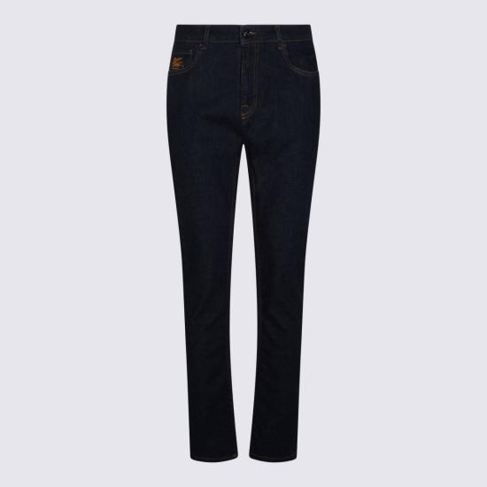  에트로 데님 팬츠 다크 블루 코튼 진