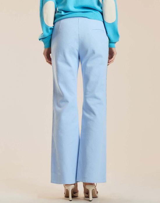  신시아 로리 크롭 팬츠 신시아 로울리 라일리 사이드 스트라이프 크롭 플레어 팬츠 블루 - CYNTHIA ROWLEY