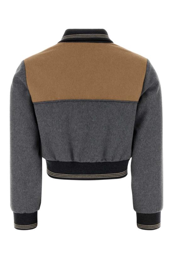  미우미우 자켓 투톤 벨루어 재킷 그리지오카멜로 - MIU MIU