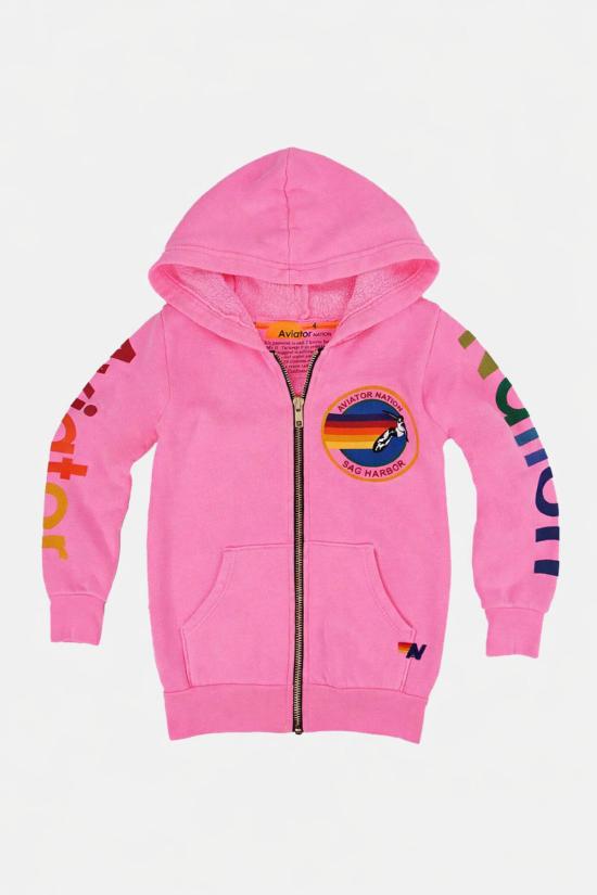  [키즈] 블루&크림 풀오버 어린이용  색상 새그 하버 시그니처 지퍼 후드티