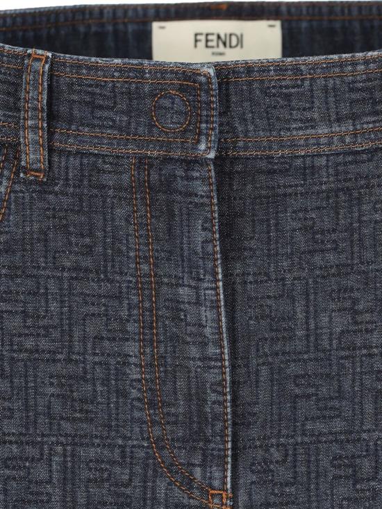  펜디 데님 스커트 데님 코튼 스커트 블루 - FENDI