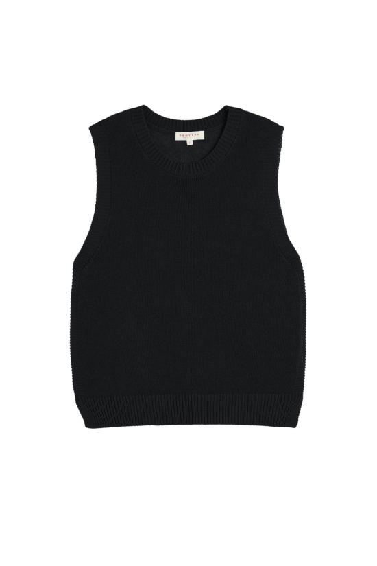  데미리 뉴욕 민소매 티셔츠 데밀리 올림피아 슬리브리스 니트 탑 블랙