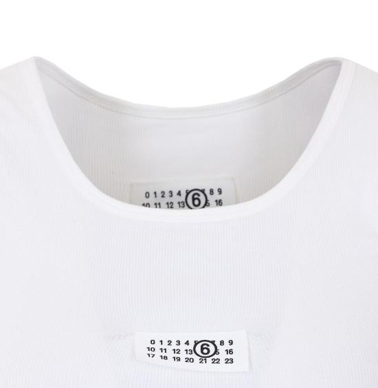  MM6 메종마르지엘라 블라우스 Mm6 메종 마르지엘라 로고 탱크탑 화이트 - MM6 MAISON MARGIELA