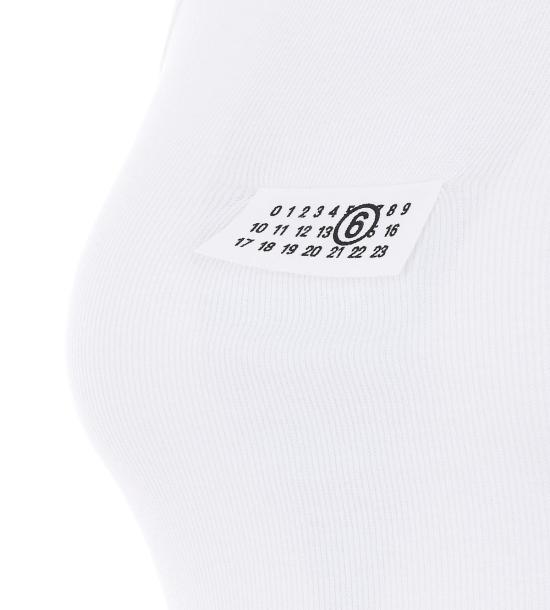  MM6 메종마르지엘라 블라우스 Mm6 메종 마르지엘라 로고 탱크탑 화이트 - MM6 MAISON MARGIELA