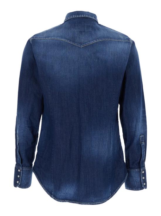  디스퀘어드2 데님 팬츠 Dsquared2 긴팔 데님 셔츠 블루 - DSQUARED2