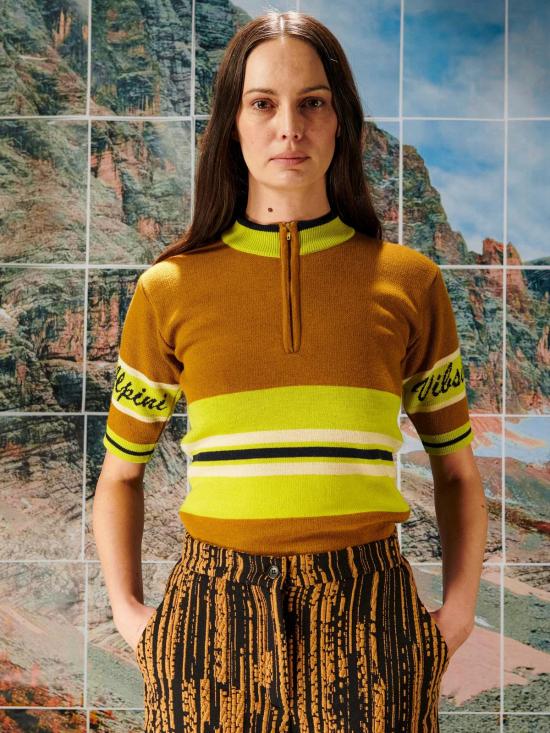  헨릭 빕스코브 스웨터 Henrik Vibskov 레이스 저지 반소매 Camel Alpini - HENRIK VIBSKOV