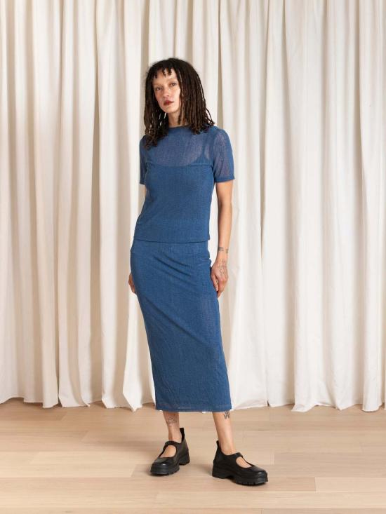  알리 골든 미디 스커트 메시 펜슬 스커트 - ALI GOLDEN