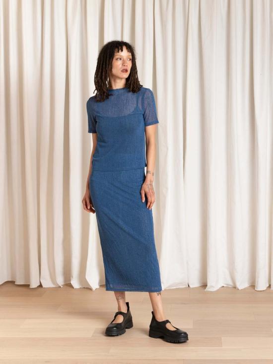  알리 골든 미디 스커트 메시 펜슬 스커트 - ALI GOLDEN