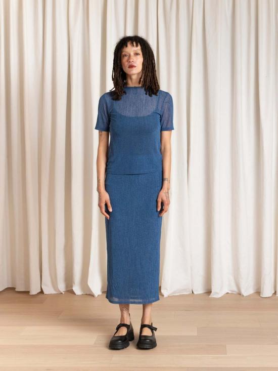  알리 골든 미디 스커트 메시 펜슬 스커트 - ALI GOLDEN