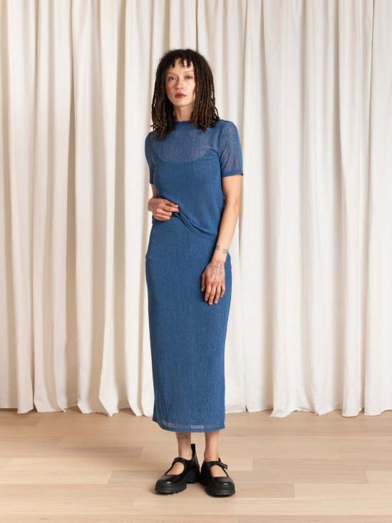  알리 골든 미디 스커트 메시 펜슬 스커트 - ALI GOLDEN