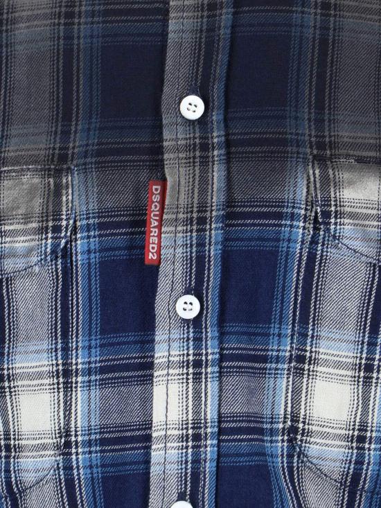  디스퀘어드2 긴팔 셔츠 Dsquared2 체크  블루 - DSQUARED2