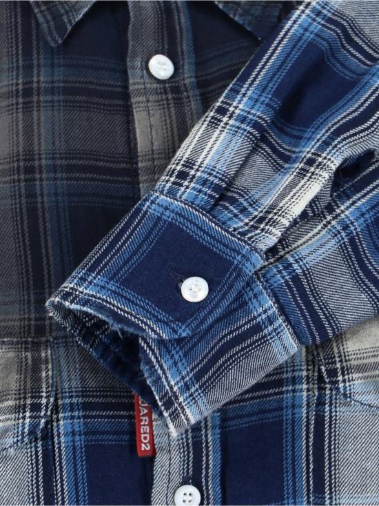  디스퀘어드2 긴팔 셔츠 Dsquared2 체크  블루 - DSQUARED2