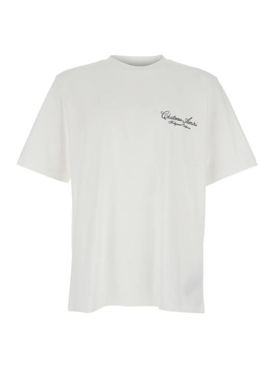  아미리 반팔 티셔츠 크루넥 맥시 로고 티셔츠 화이트