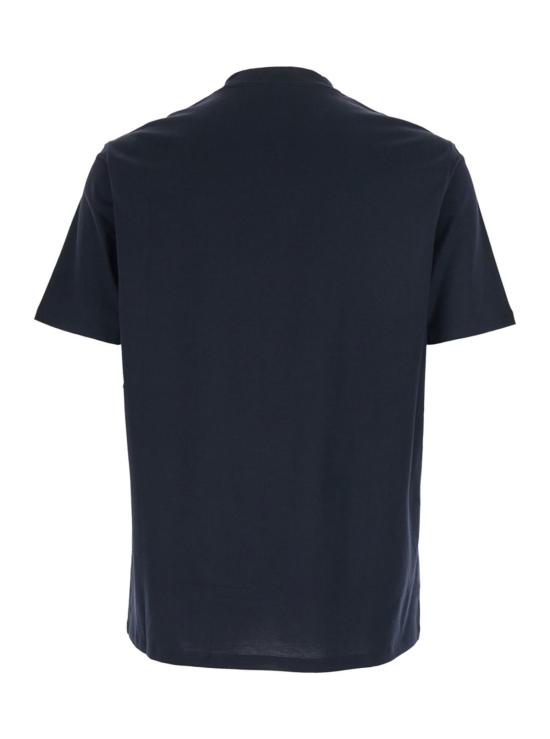  엠포리오 아르마니 반팔 티셔츠 로고 자수 크루넥 티셔츠 블루 - EMPORIO ARMANI