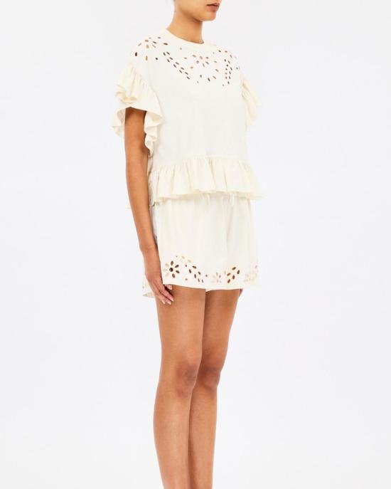  울라 존슨 블라우스 마리아나 S/S 페플럼 탑 카우리 - ULLA JOHNSON