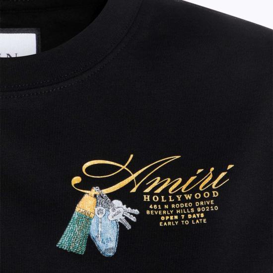  아미리 반팔 티셔츠 크롭 로고 티셔츠 블랙 - AMIRI