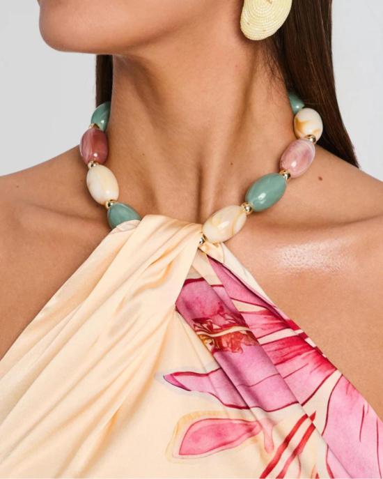  레트로페테 블라우스 밀라니 장식 탑 아이보리 히비스커스 플로럴 - RETROFETE