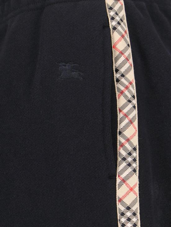  버버리 스트레이트 팬츠 체크 트랙 팬츠 블랙 - BURBERRY