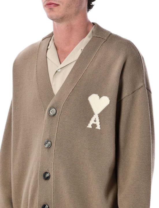  아미 가디건 Ami Alexandre Mattiussi Ami De Cœur 카디건 베이지 토프 - AMI