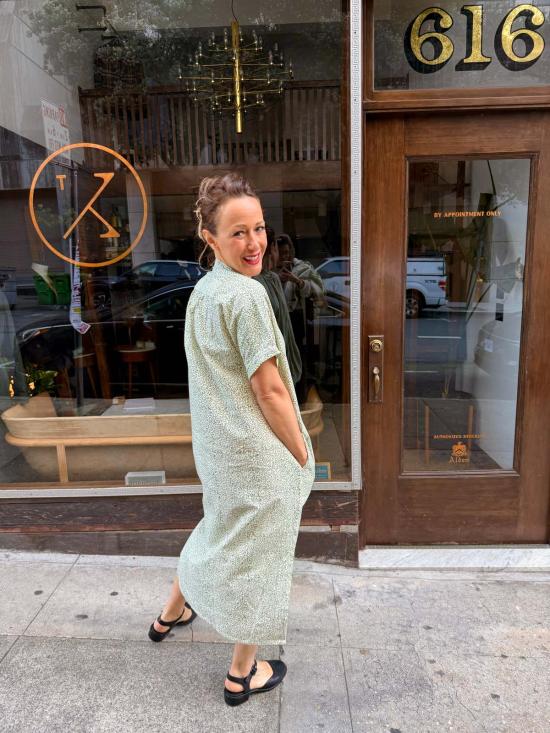  해피 프렌치 갱 롱 원피스 엘리스 그린 바이브 드레스 - HAPPY FRENCH GANG