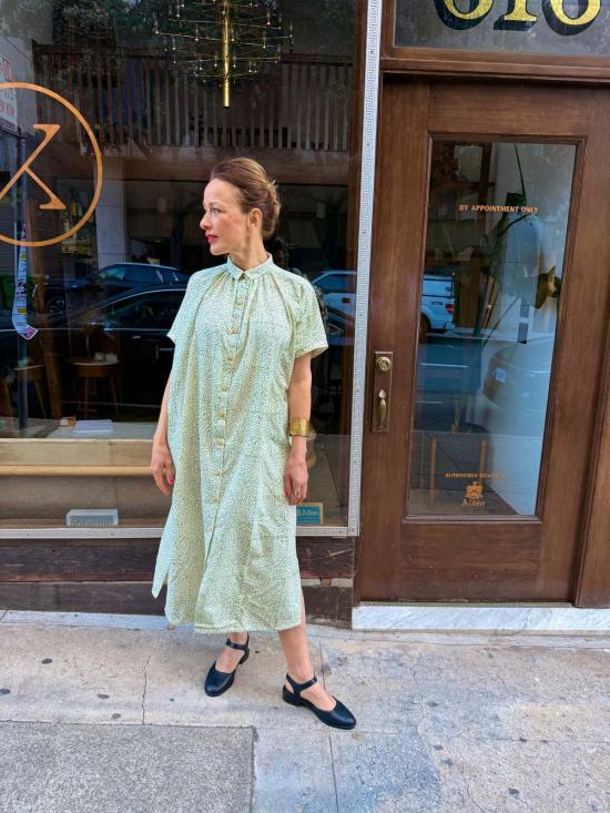  해피 프렌치 갱 롱 원피스 엘리스 그린 바이브 드레스 - HAPPY FRENCH GANG