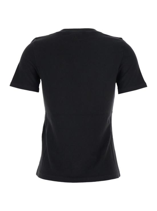  끌로에 반팔 티셔츠 맥시 로고 프린트 크루넥 티셔츠 (코튼 소재, 블랙) - CHLOE