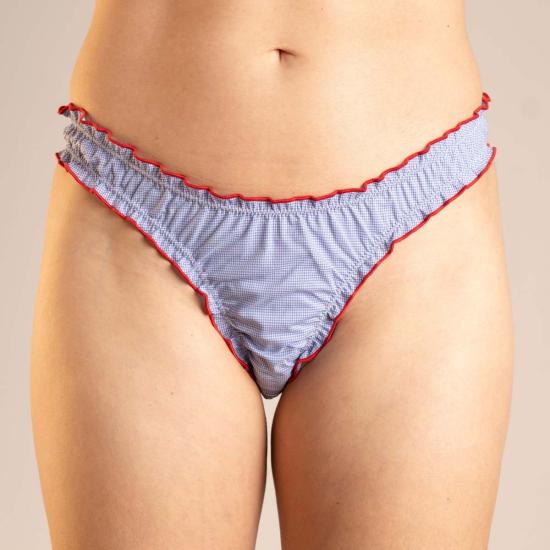  Le Boudoir Los Angeles 팬티 르부두아르로상젤스 라 제인 코튼 탕가  베이비 블루 깅엄