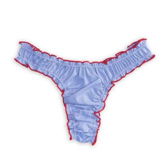  Le Boudoir Los Angeles 팬티 르부두아르로상젤스 라 제인 코튼 탕가  베이비 블루 깅엄 - OTHER BRANDS