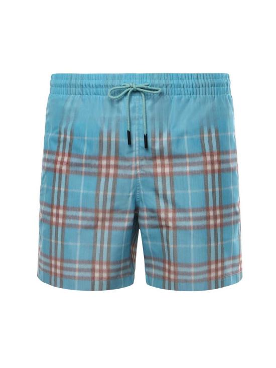  버버리 스윔팬츠 워싱 체크 패턴 수영복, 아톰 블루 색상