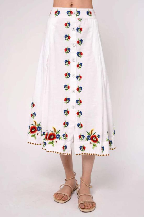  Love The Label 미디 스커트 러브 더 라벨 베리 , 메이 모리스 자수 - OTHER BRANDS