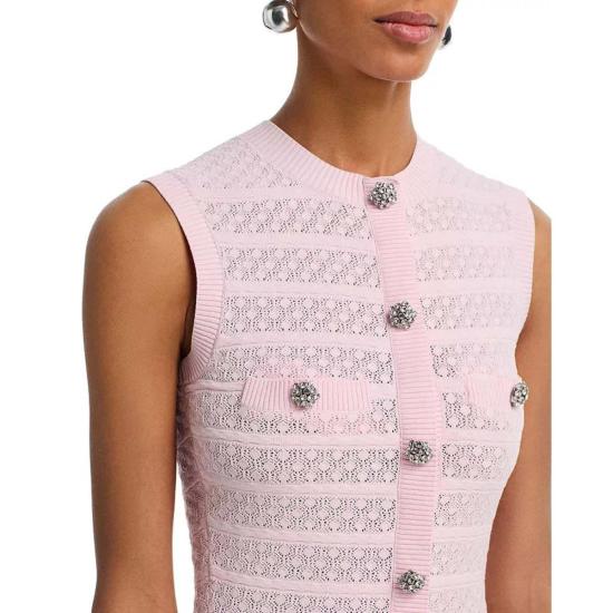  셀프 포트레이트 숏 원피스 포인트엘 다이아몬드 니트 미니 드레스 - SELF PORTRAIT