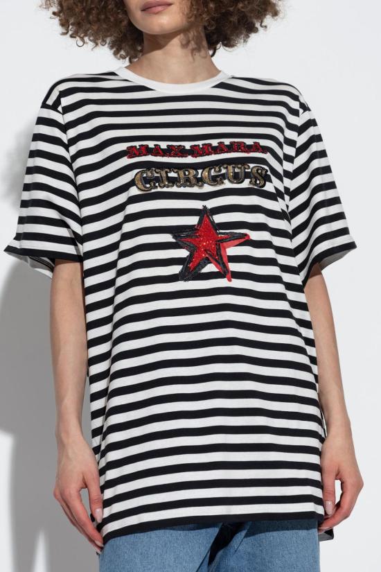  막스마라 반팔 티셔츠 막스 마라 티셔츠 블랙 - MAX MARA