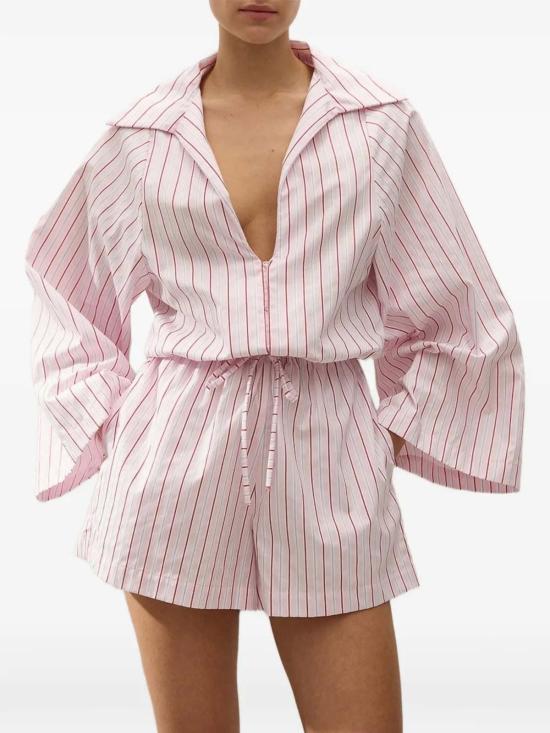  페이스풀더브랜드 점프수트 Faithfull The Brand Aksel Playsuit In Fiori Stripe Palazzo Jumpsuit - FAITHFULL THE BRAND