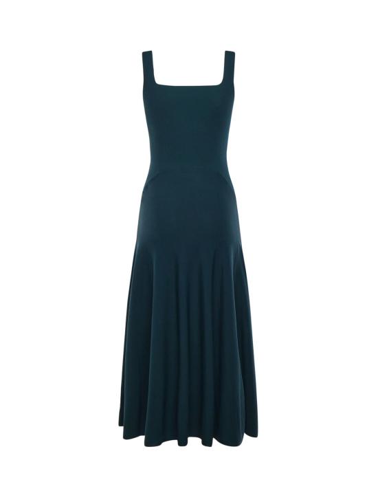  알라이아 롱 원피스 골지 니트 드레스 페트롤 폰세 - ALAIA