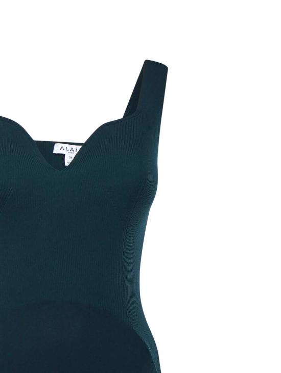  알라이아 롱 원피스 골지 니트 드레스 페트롤 폰세 - ALAIA