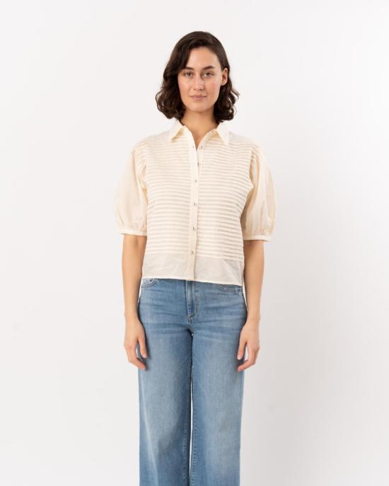  울라 존슨 블라우스 코델리아 반팔 버튼업 탑 카우리