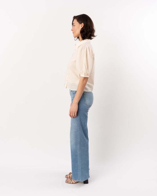  울라 존슨 블라우스 코델리아 반팔 버튼업 탑 카우리 - ULLA JOHNSON