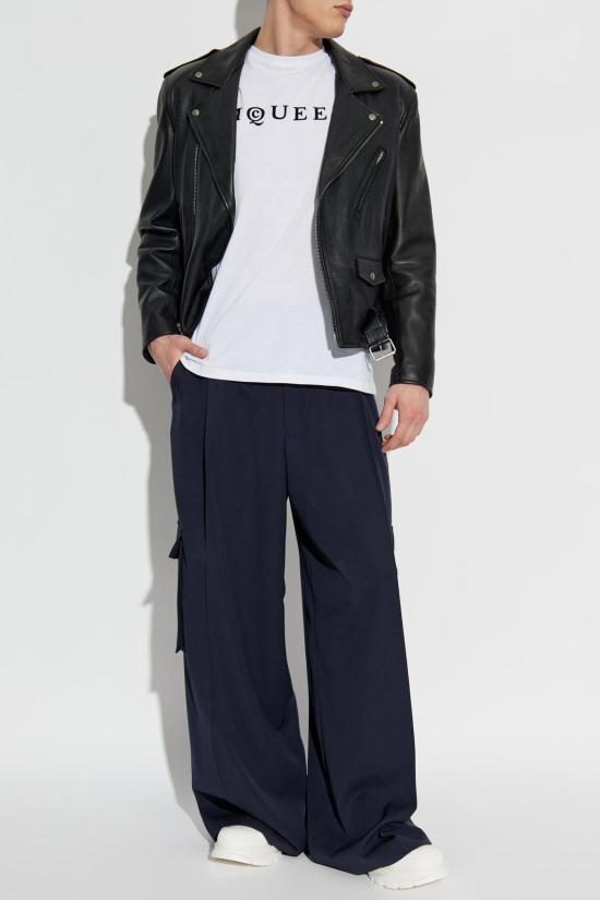  알렉산더 맥퀸 반팔 티셔츠 로고 티셔츠 (화이트) - ALEXANDER MCQUEEN