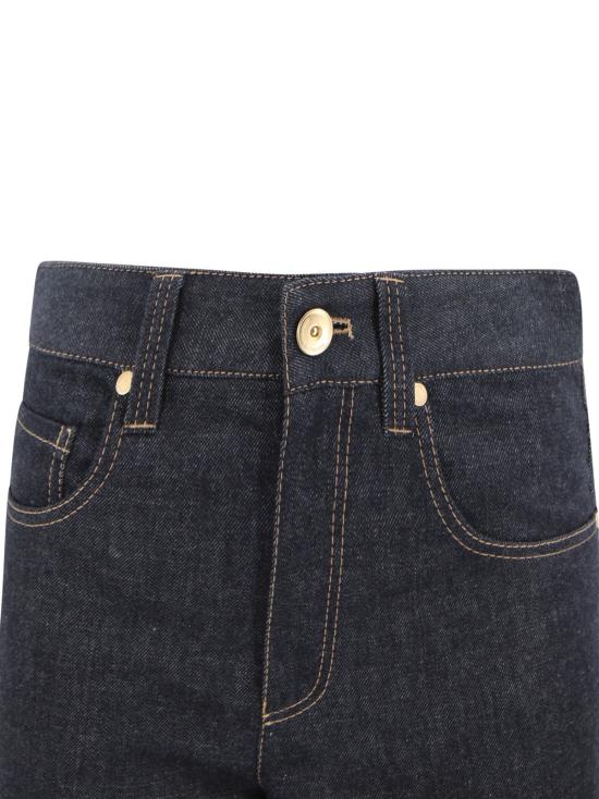  브루넬로 쿠치넬리 데님 숏팬츠 앞버튼 여밈 데님 반바지 (블루) - BRUNELLO CUCINELLI