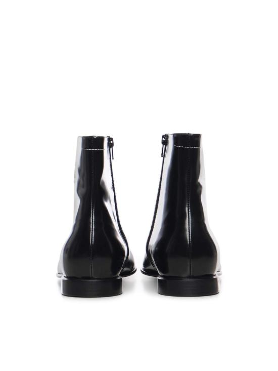  MM6 메종마르지엘라 부츠 Mm6 메종 마르지엘라 가죽 앵클  블랙 - MM6 MAISON MARGIELA