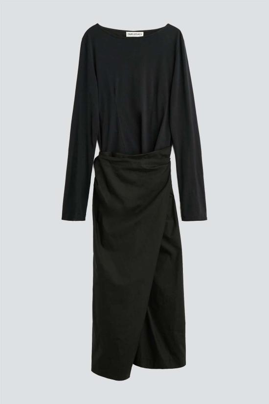  아워레가시 롱 원피스 아워 레거시 보이드 블랙 클린 저지 트위스트 드레스 - OUR LEGACY