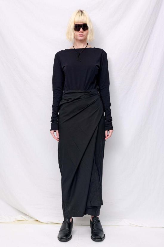  아워레가시 롱 원피스 아워 레거시 보이드 블랙 클린 저지 트위스트 드레스 - OUR LEGACY